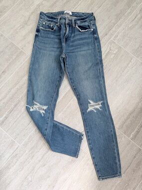 Pistola Distressed Jeans Size 27 High Rise Skinny Light Wash Raw Hem